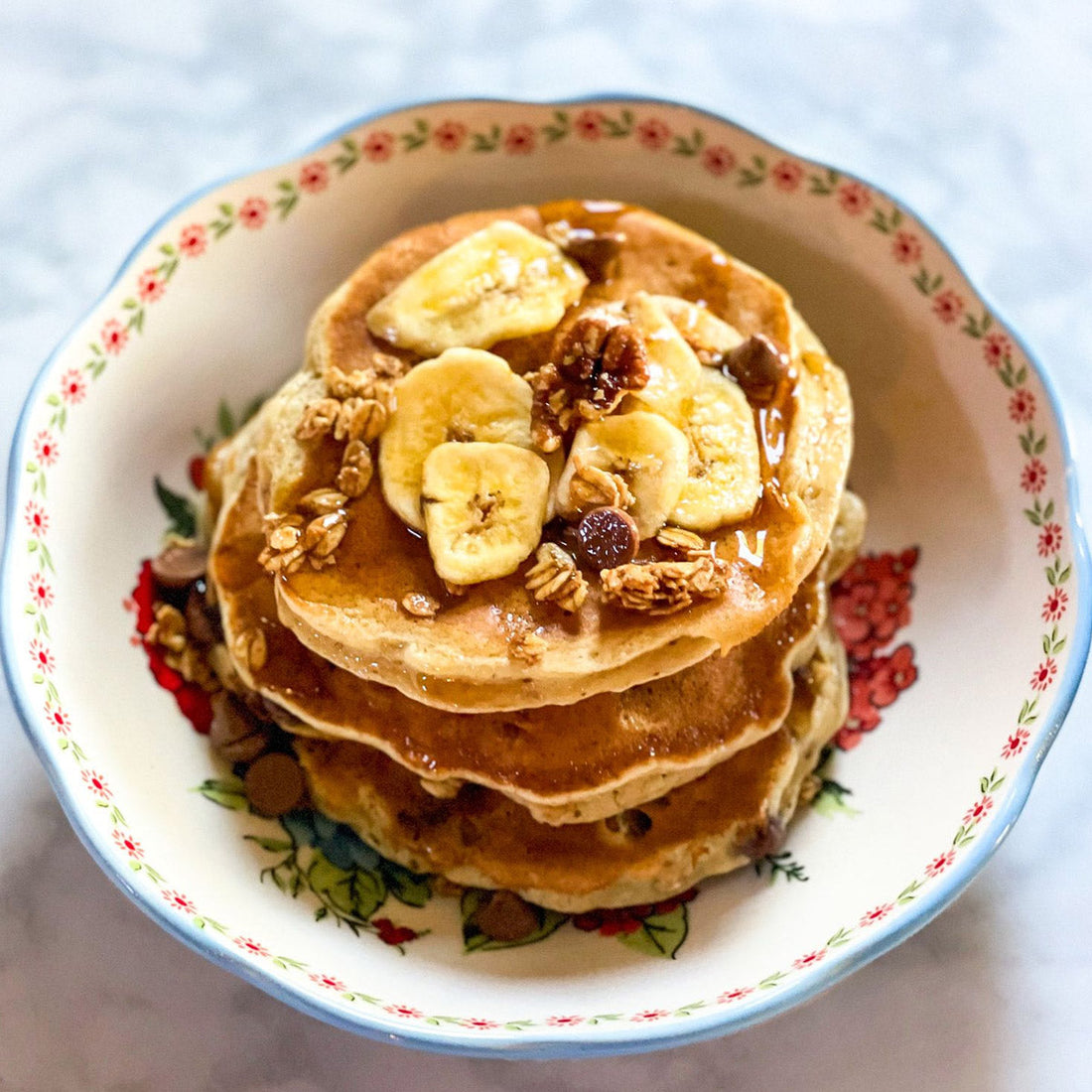 Crunchy Monkey Granola Pancakes