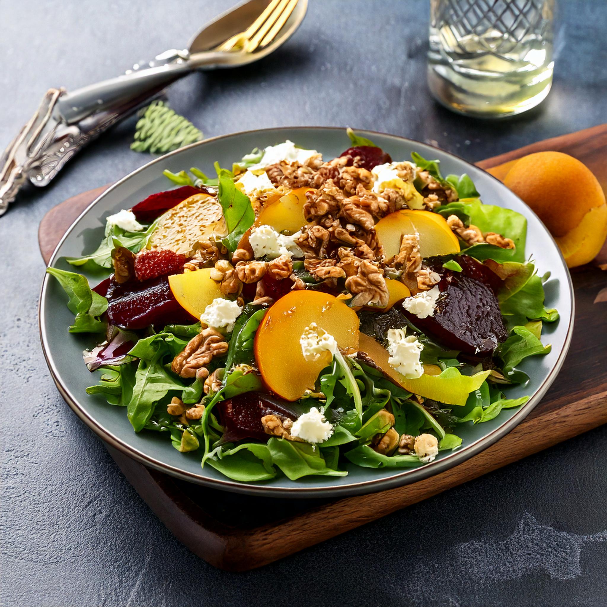 Salad with granola on top for a blog about savory dinner ideas