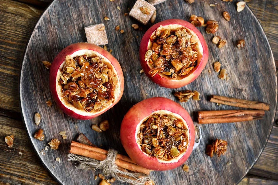 stuffed apples for a blog about healthy comfort food