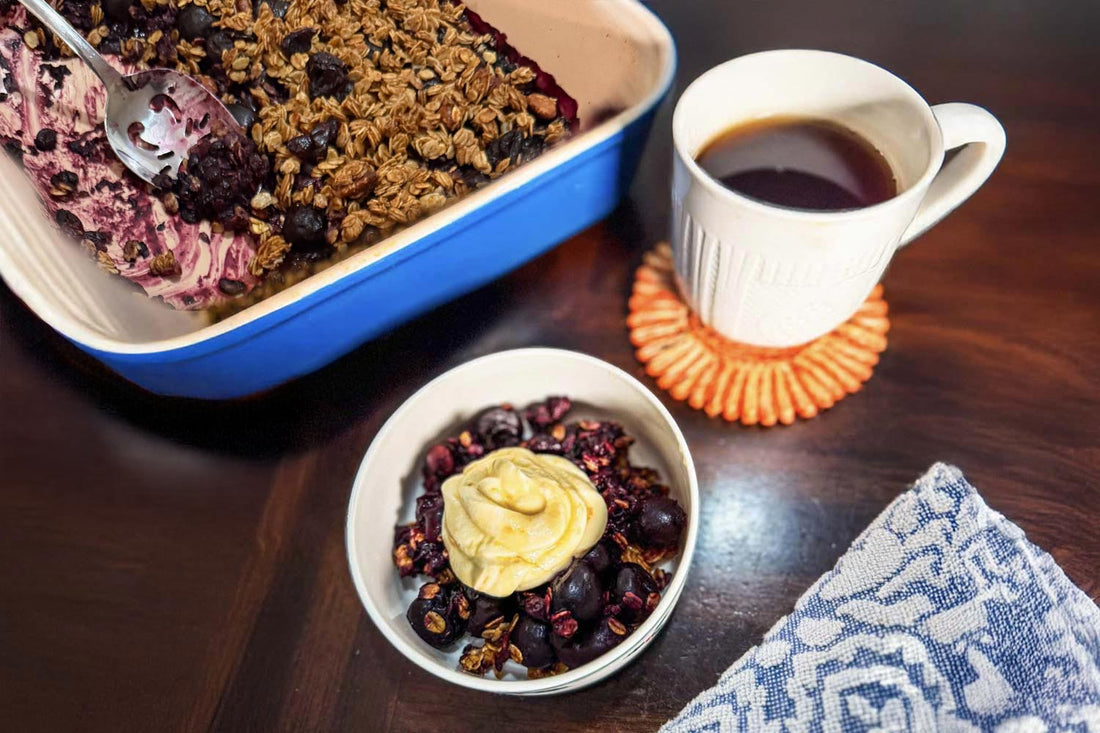 Winter Cherry Berry Breakfast Crisp