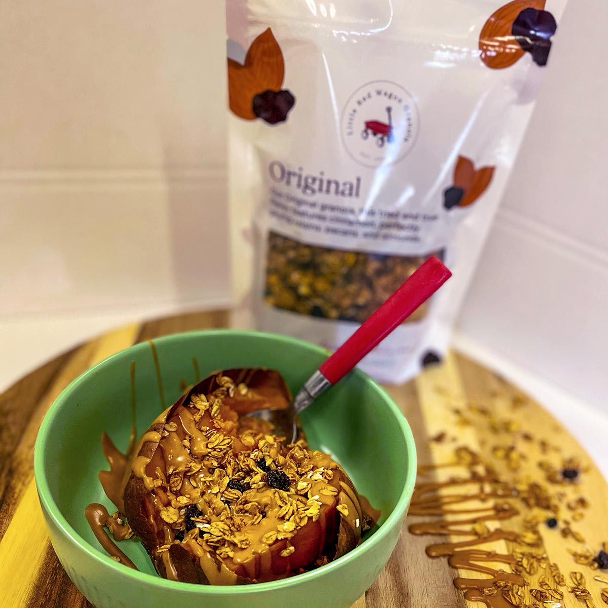 granola loaded sweet potato