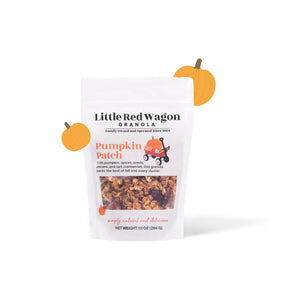 Little Red Wagon Pumpkin Patch granola package on a white background