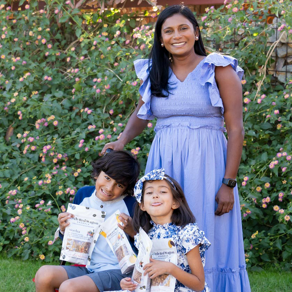 Little Red Wagon Granola founder with her kids