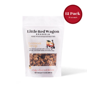 Little Red Wagon Granola package with lemon flavor on a white background